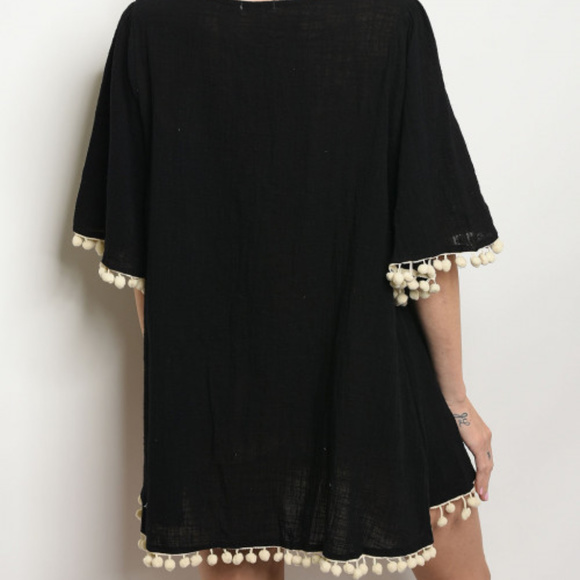 BLACK TUNIC DRESS / TOP - Picture 2 of 3